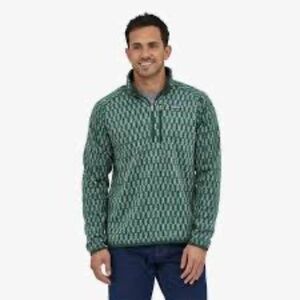 Patagonia Better Sweater 1/4 Quarter Zip Pullover Men M Pine Knit Northern Green